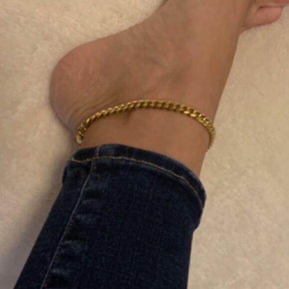 NEW Cuban Chain Anklet Adjustable Ankle Bracelet - Picture 9 of 12